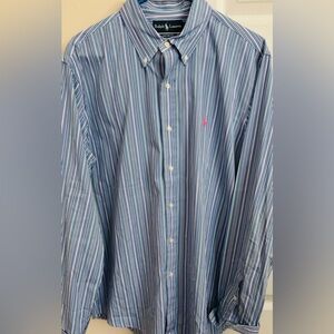 Ralph Lauren Custom Fit 100% Cotton Multicolored Men’s L Long Sleeve Button Down